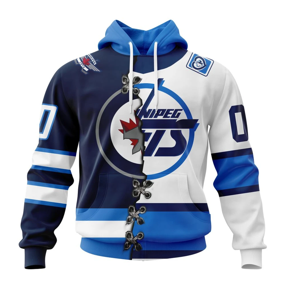 Winnipeg Jets Special Home Mix Reverse Retro Personalized Kits All Over Print Hoodie Style 83857