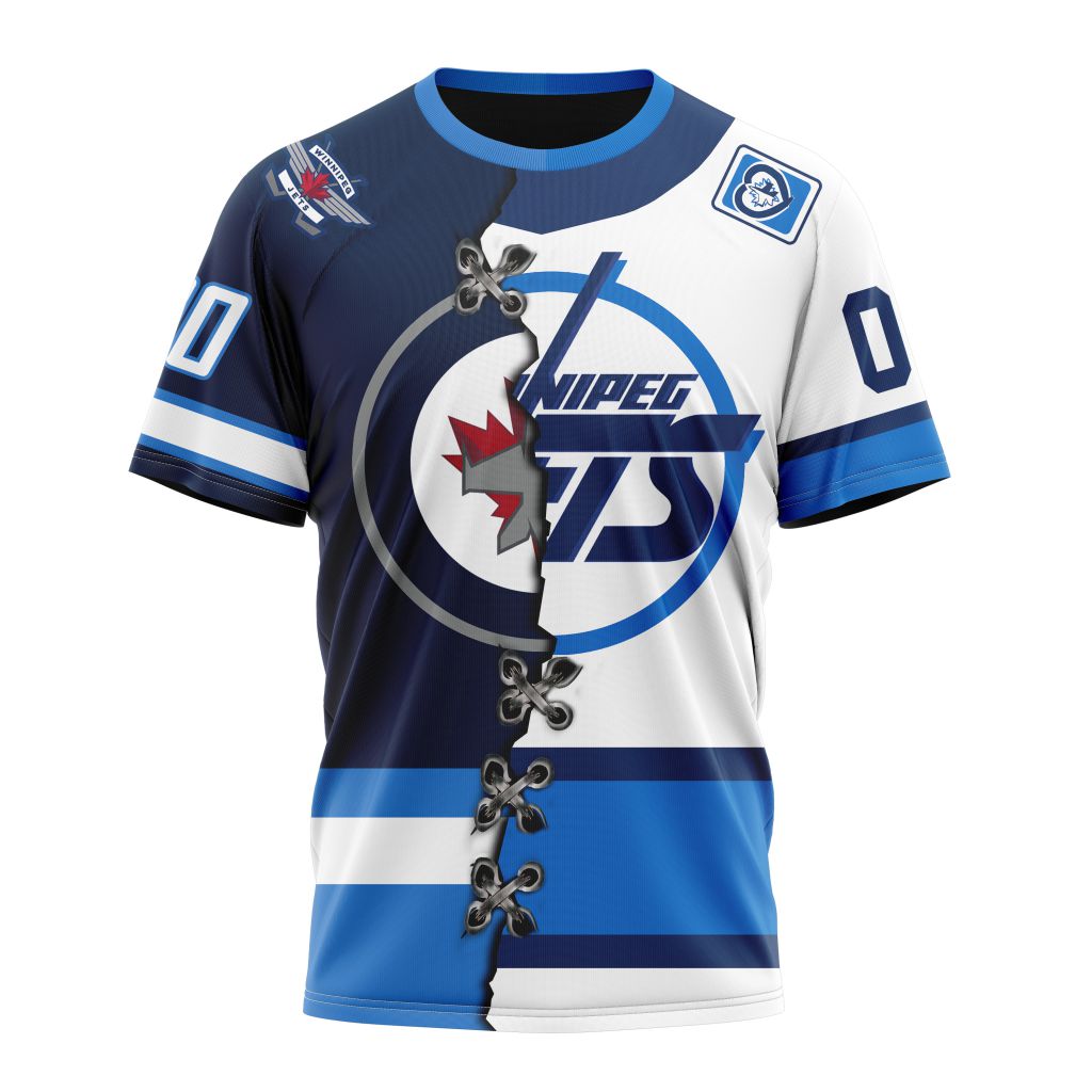 Winnipeg Jets Special Home Mix Reverse Retro Personalized Kits Personalized Name And Number T-Shirt Oregontrailrvpk Shirt