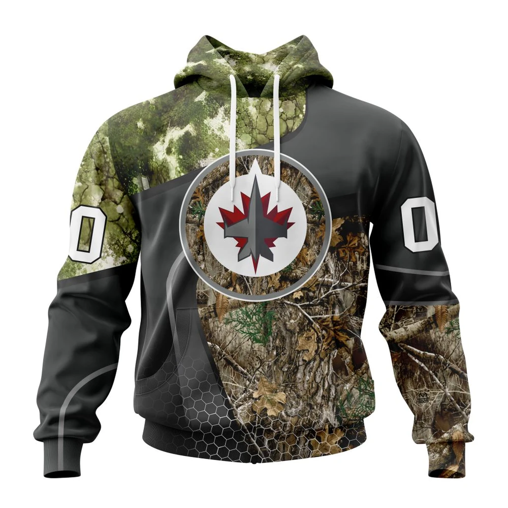 Winnipeg Jets Special Hunting Camo Design All Over Print Hoodie Style 23571