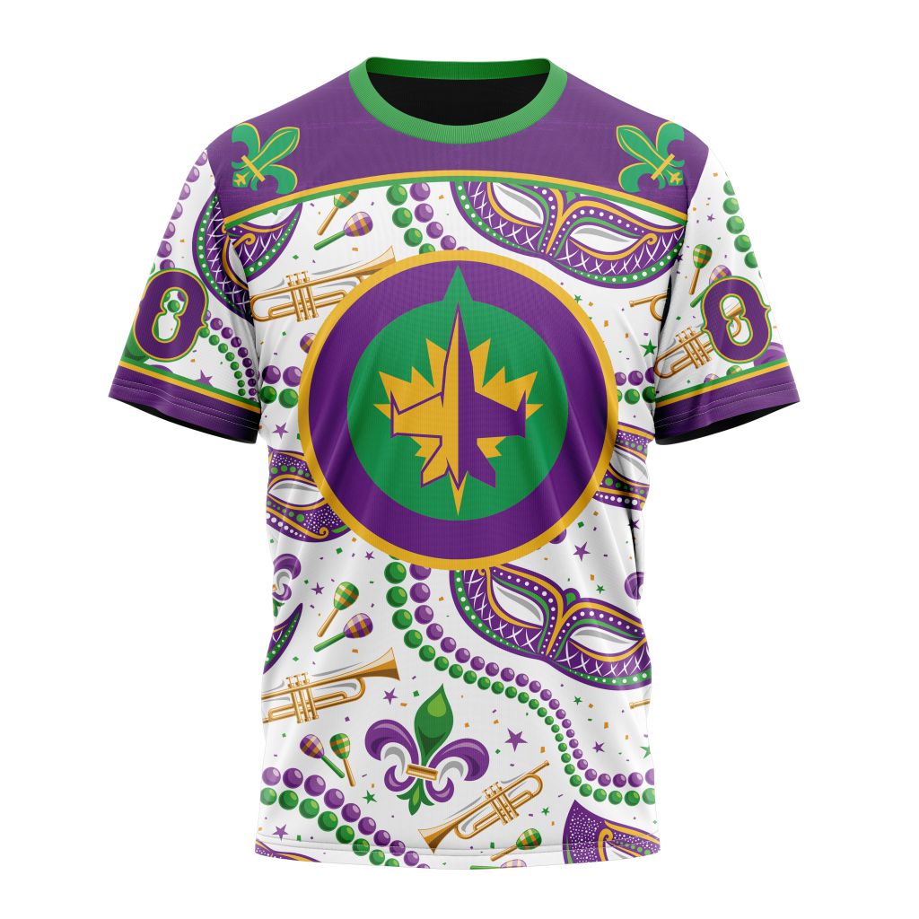 Winnipeg Jets Special Mardi Gras Design 01 Personalized Name And Number T-Shirt Oregontrailrvpk Shirt