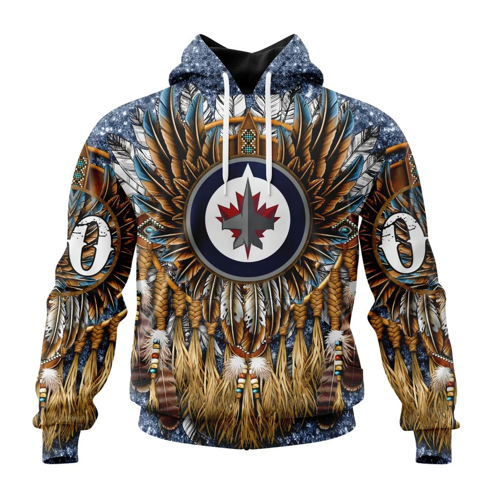 Winnipeg Jets Special Native Costume Design All Over Print Hoodie Style 64970