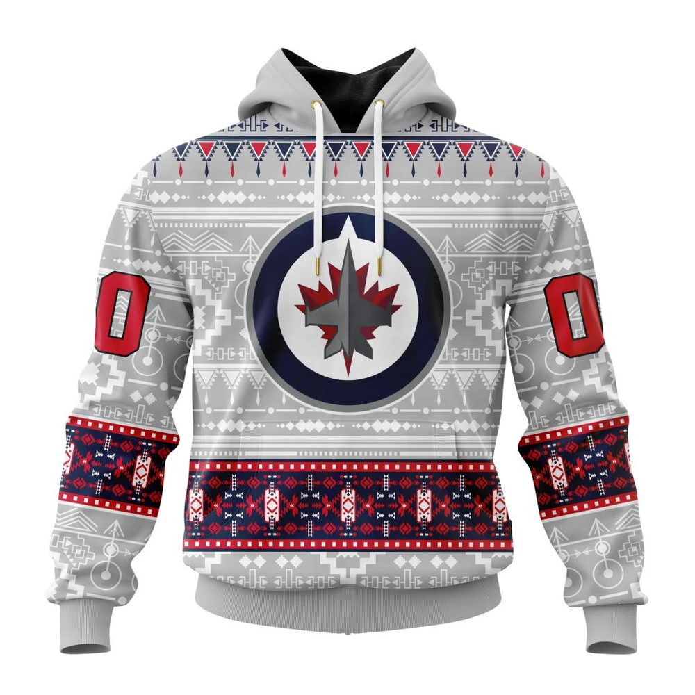 Winnipeg Jets Special Native Design All Over Print Hoodie Style 60296