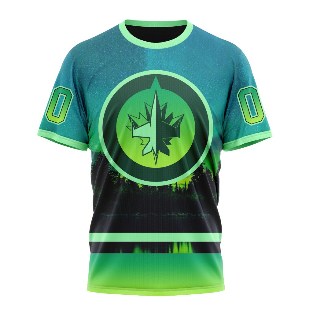 Winnipeg Jets Special Northern Light Design Personalized Name And Number T-Shirt Oregontrailrvpk Shirt