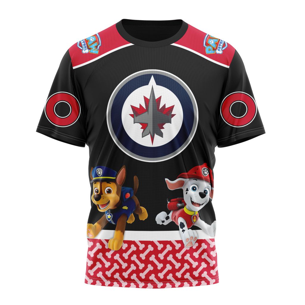 Winnipeg Jets Special Paw Patrol Design Personalized Name And Number T-Shirt Oregontrailrvpk Shirt