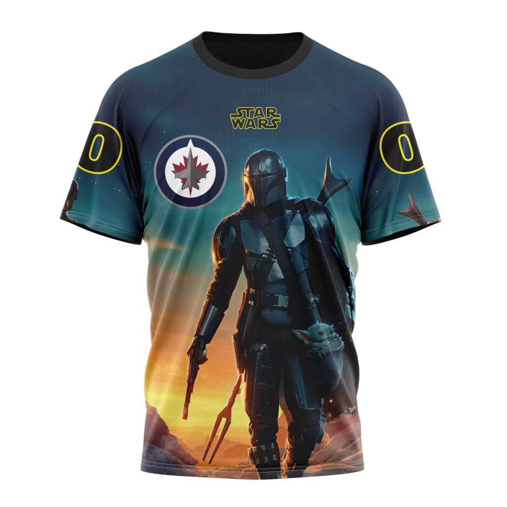 Winnipeg Jets Special Star Wars The Mandalorian Design 01 Personalized Name And Number T-Shirt Oregontrailrvpk Shirt