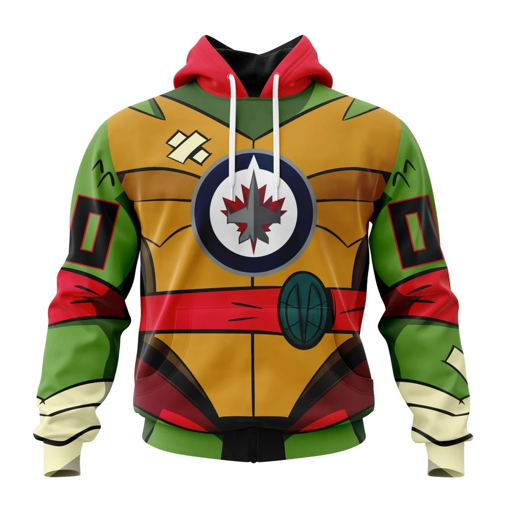 Winnipeg Jets Special Teenage Mutant Ninja Turtles Design All Over Print Hoodie Style 80186