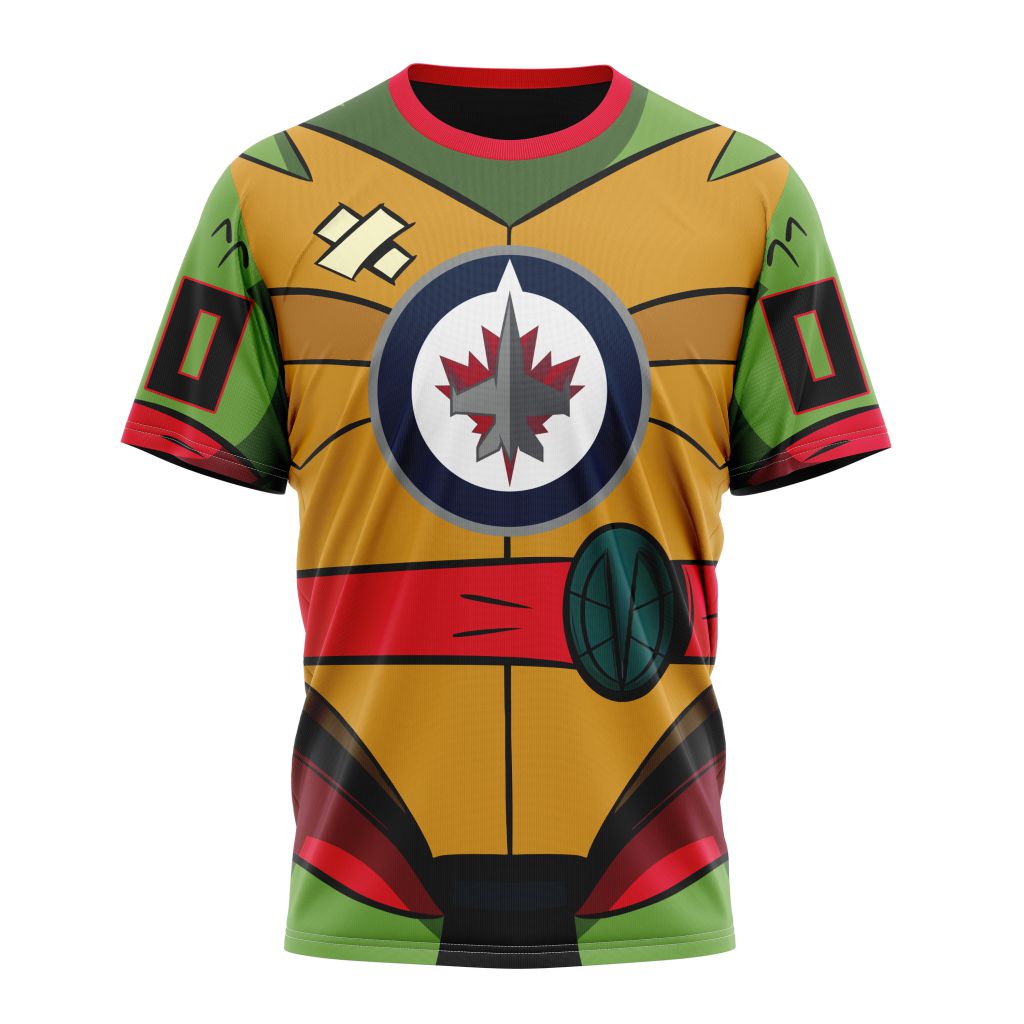 Winnipeg Jets Special Teenage Mutant Ninja Turtles Design Personalized Name And Number T-Shirt Oregontrailrvpk Shirt
