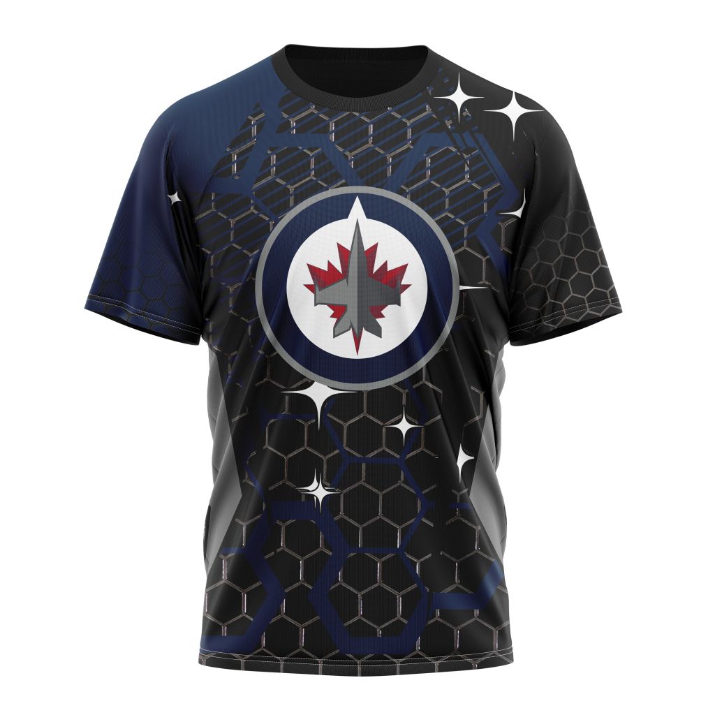 Winnipeg Jets Specialized Design With MotoCross Syle Personalized Name And Number T-Shirt Oregontrailrvpk Shirt