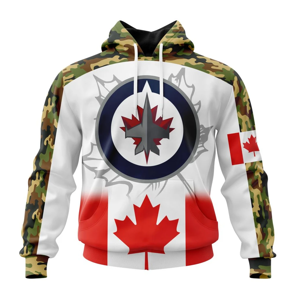 Winnipeg Jets Specialized Design With Our Canada Flag All Over Print Hoodie Style 78757