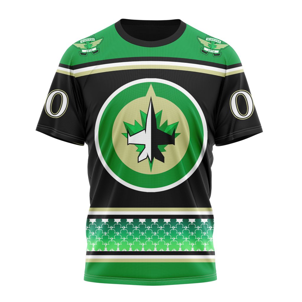 Winnipeg Jets Specialized Hockey Celebrate St Patrick's Day Personalized Name And Number T-Shirt Oregontrailrvpk Shirt