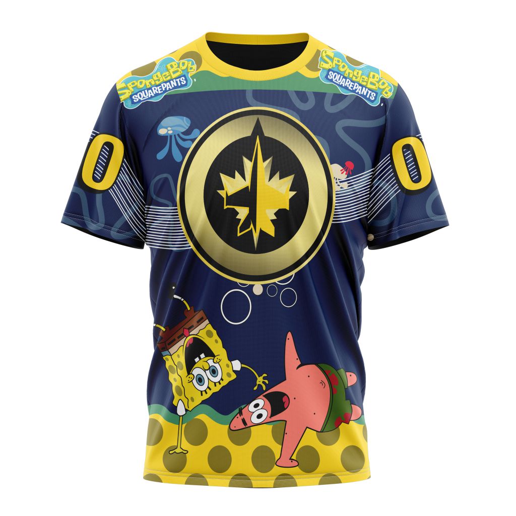 Winnipeg Jets Specialized Jersey With SpongeBob Personalized Name And Number T-Shirt Oregontrailrvpk Shirt