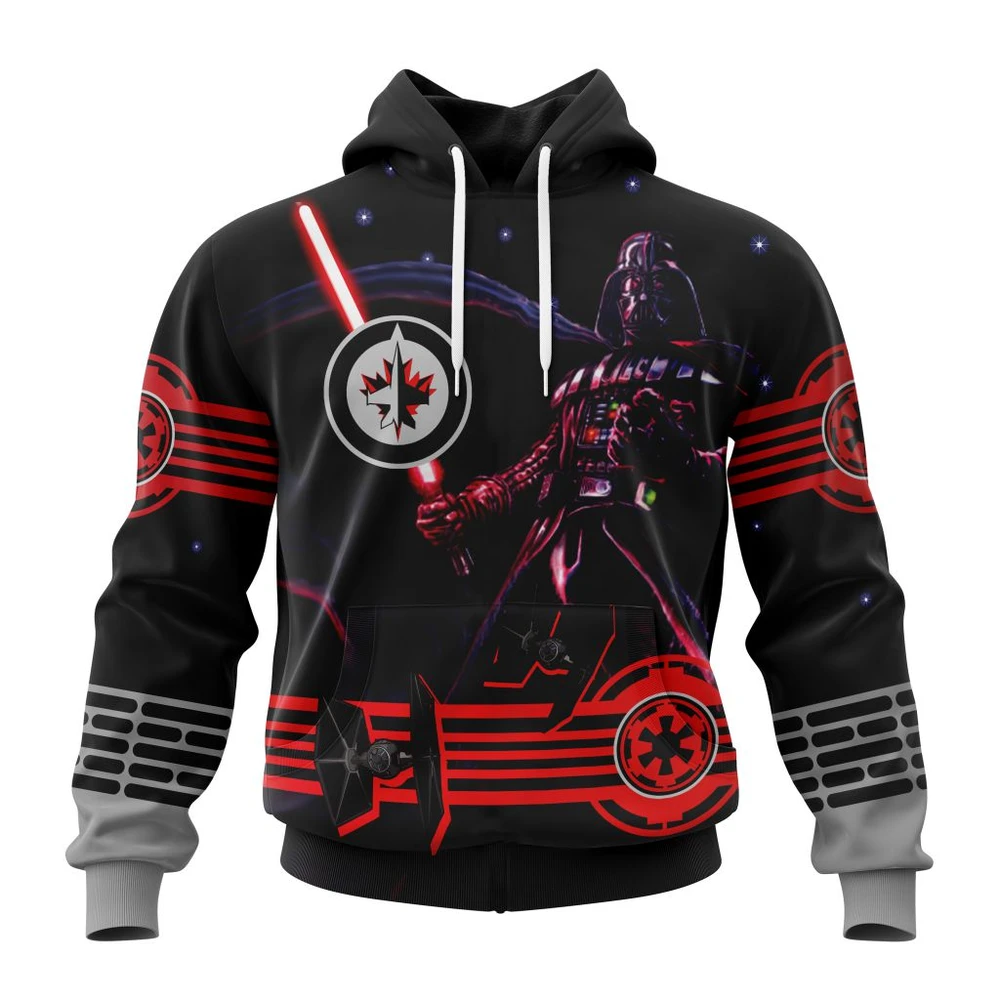 Winnipeg Jets Specialized Starwar Darth Vader Version Jersey All Over Print Hoodie Style 43045