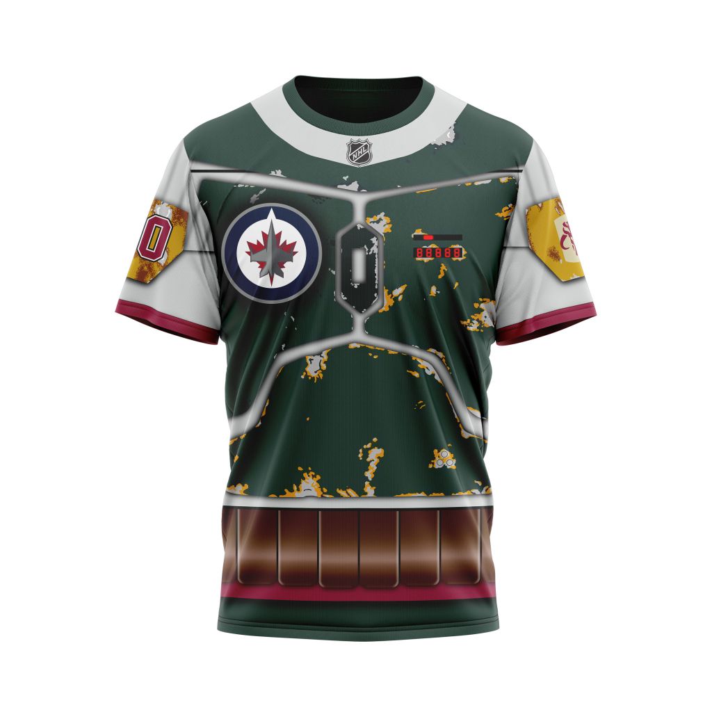 Winnipeg Jets X Boba Fett's Armor Specialized Design For Star Wars Fourth Of July Personalized Name And Number T-Shirt Oregontrailrvpk Shirt