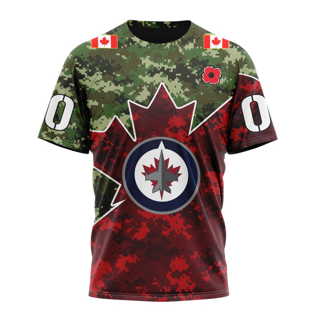 Winnipeg JetsSpecial Design For Remembrance Day Personalized Name And Number T-Shirt Oregontrailrvpk Shirt