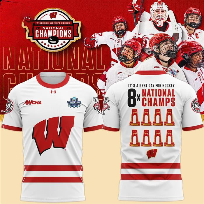 Wisconsin Badgers Women's Hockey National Champions Shirt White NHL Oregontrailrvpk Shirt