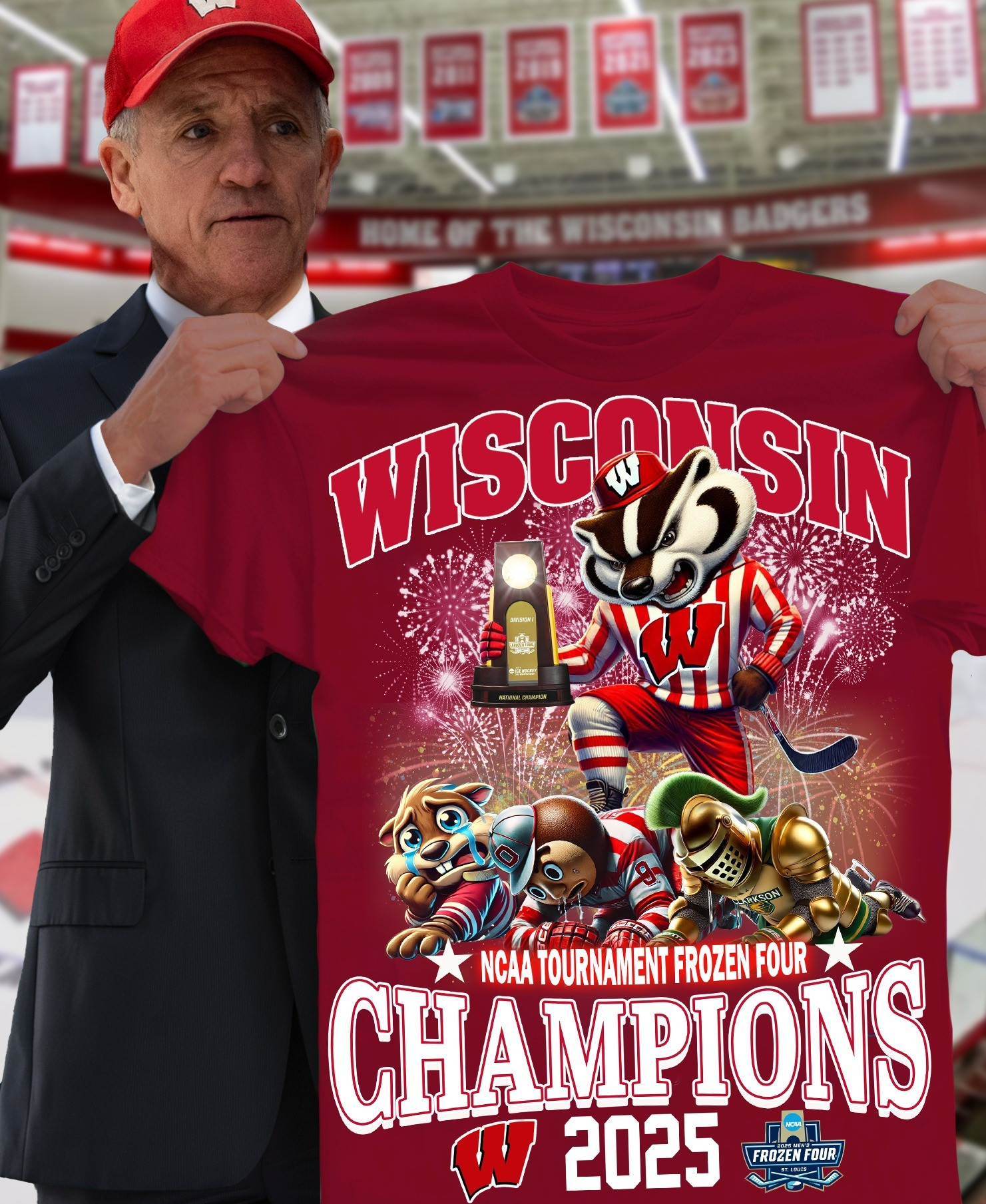 Wisconsin NNCC Tournament Frozen Four Champion 2025 Shirt Women's Hockey Fans Merch Oregontrailrvpk Shirt