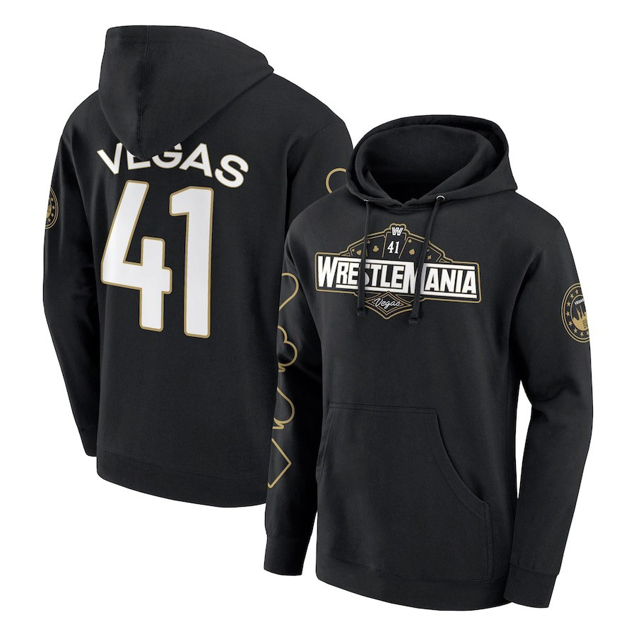 WrestleMania WWE 2025 Hoodie Black WrestleMania 41 Event Logo Hoodie Him Gifts
