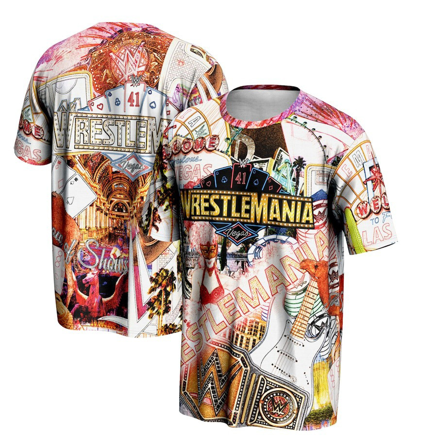 WrestleMania WWE 2025 Shirt ProSphere White WrestleMania 41 Landmark T-Shirt Mens Gifts Oregontrailrvpk Shirt