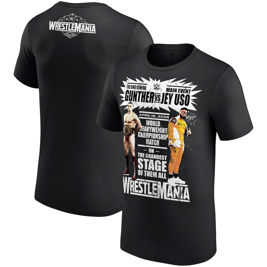 WrestleMania WWE 2025 Shirt WrestleMania 41 Jey Uso vs. Gunther Match T-Shirt Oregontrailrvpk Shirt