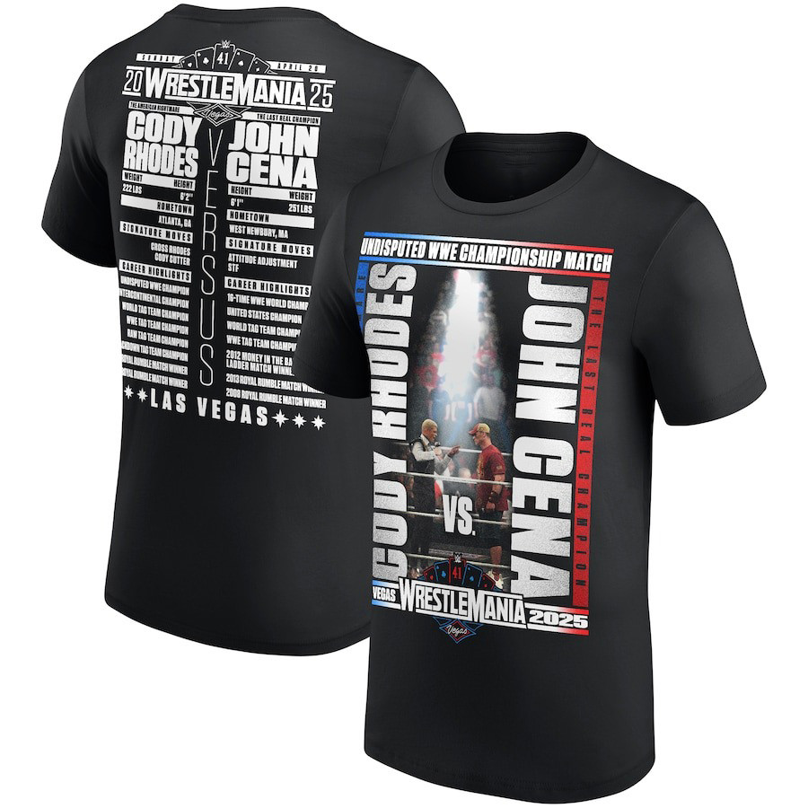 WrestleMania WWE 2025 Shirt WrestleMania 41 John Cena vs. Cody Rhodes Match T-Shirt Oregontrailrvpk Shirt