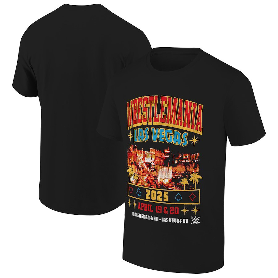 WrestleMania WWE 2025 Shirt Wrestlemania 41 Las Vegas Skyline T-Shirt For Dad Oregontrailrvpk Shirt