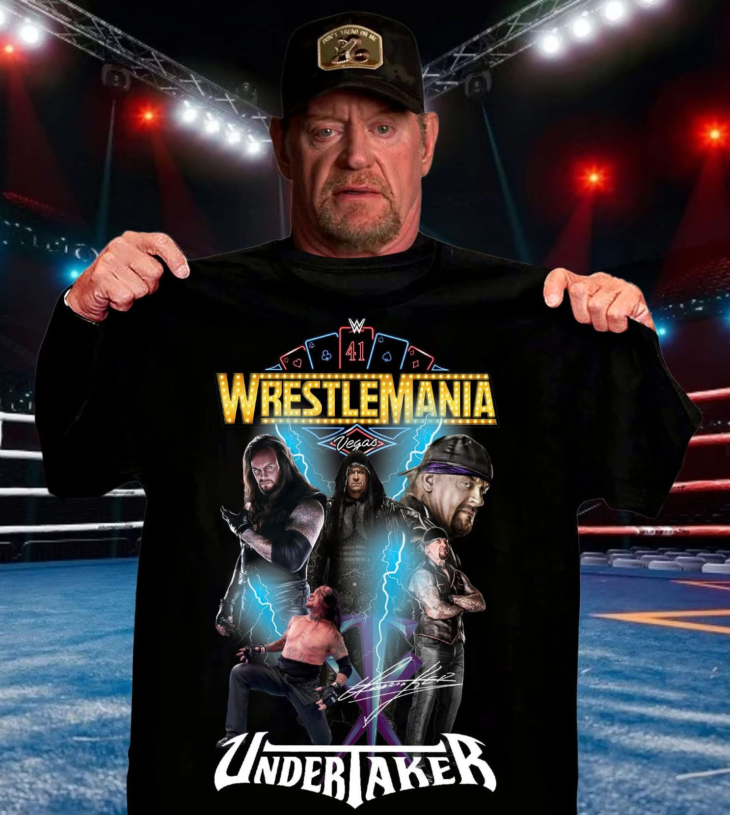 WrestleMania WWE 41 Vegas Undertaker T-Shirt WrestleMania Shirt Gifts For Wrestling Fans Oregontrailrvpk Shirt