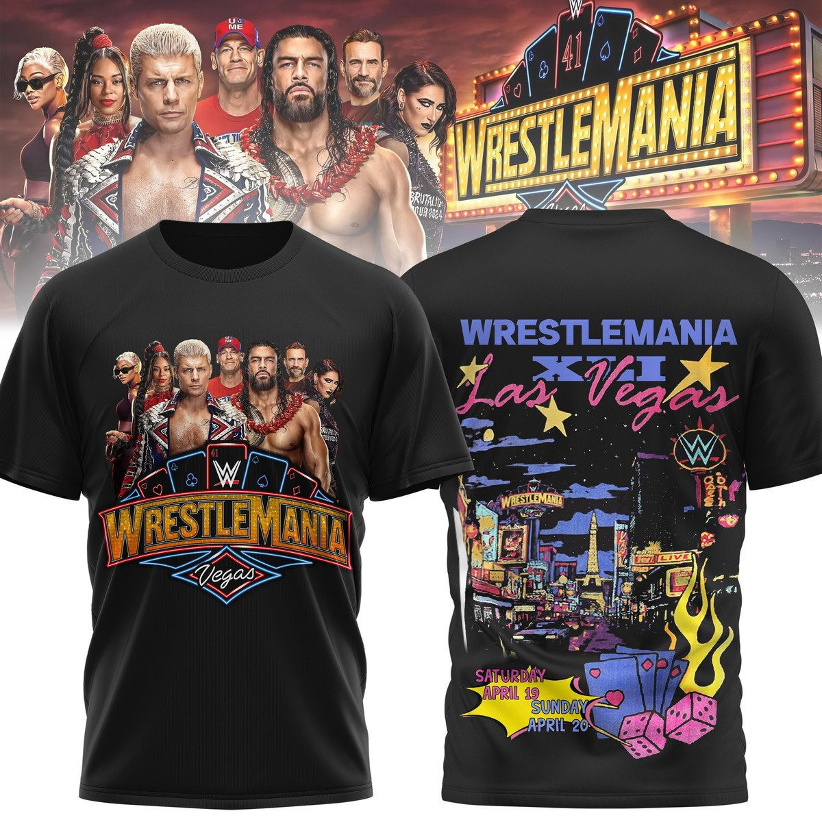 Wrestlemania XII Vegas WWE 3D T-Shirt Gift Ideas For Dad Oregontrailrvpk Shirt