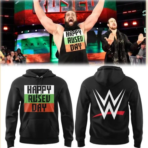 WWE Happy Rusev Day 2025 Black Hoodie Music Lovers