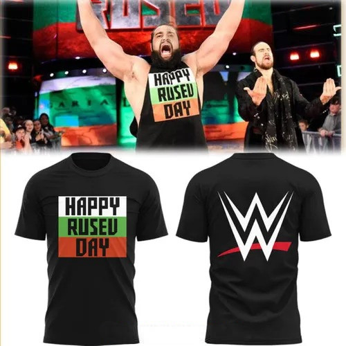 WWE Happy Rusev Day 2025 Black T-Shirt Music Lovers Gifts For Him Her Oregontrailrvpk Shirt