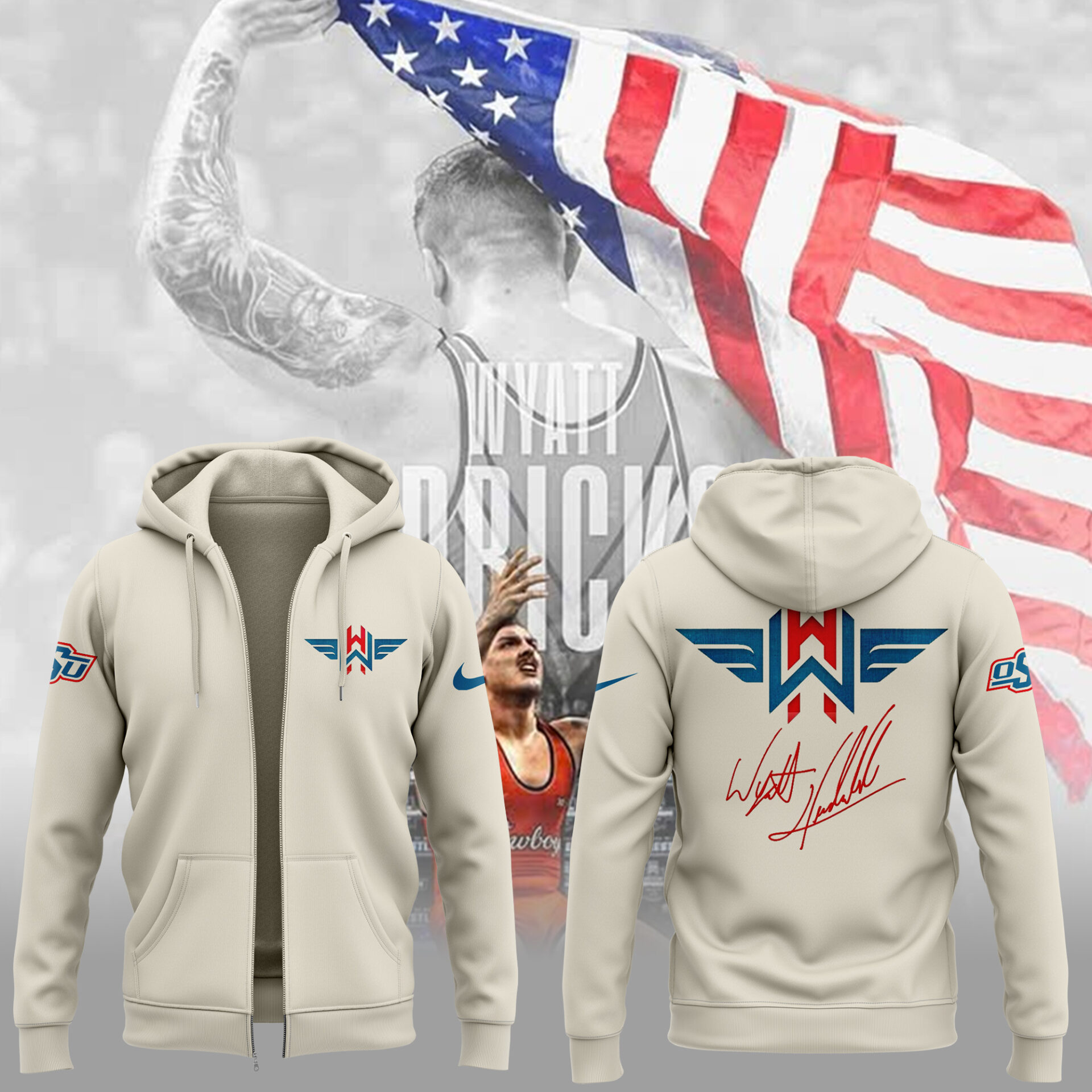 Wyatt Hendrickson New Zip Hoodie Presents For Wrestling Players