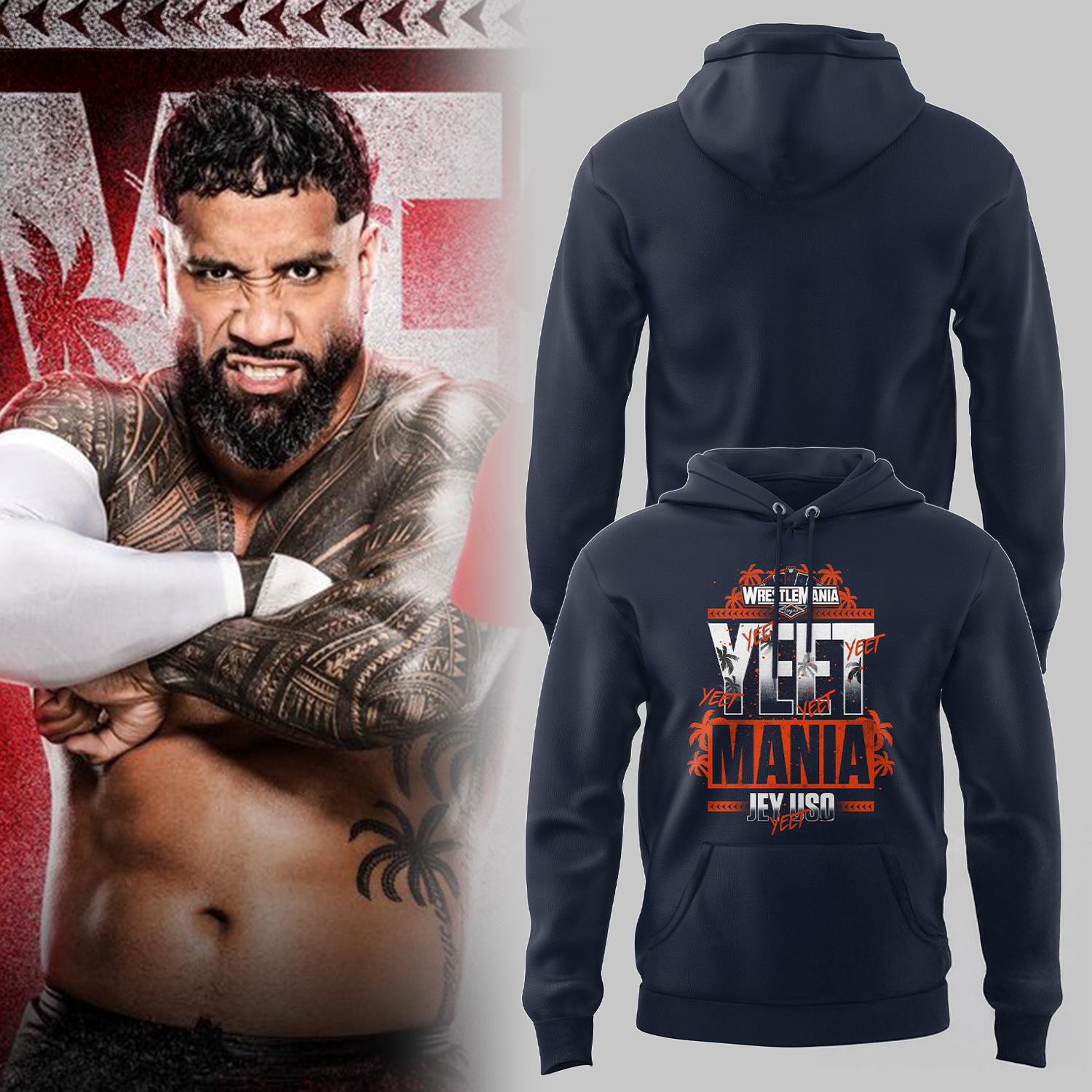 Yeet Mania Jey Uso WWE Charlotte Flair Hoodie