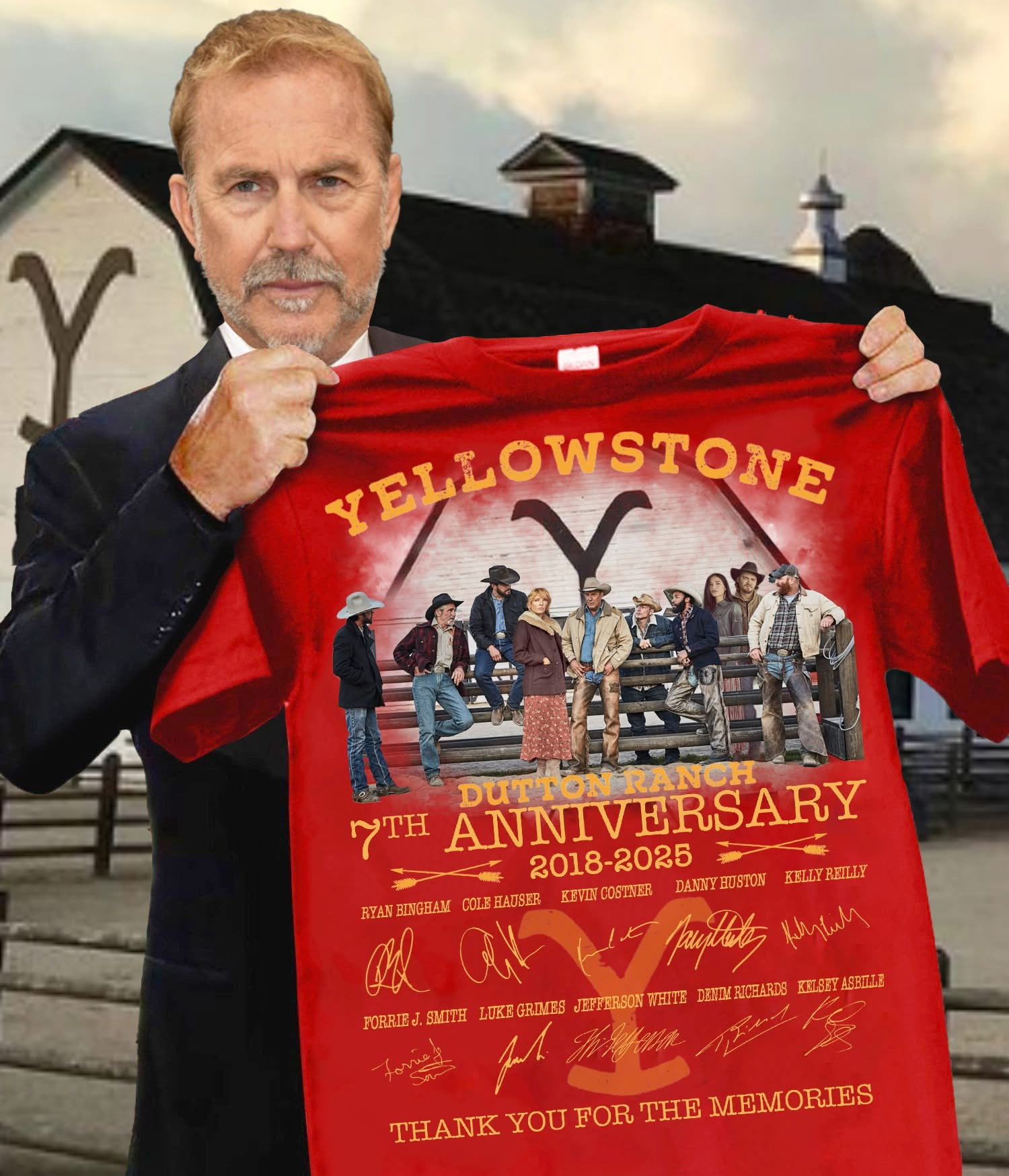 Yellowstone Dutton Ranch 7Th Anniversary 2018 2025 T-Shirt For Movie Lovers Oregontrailrvpk Shirt