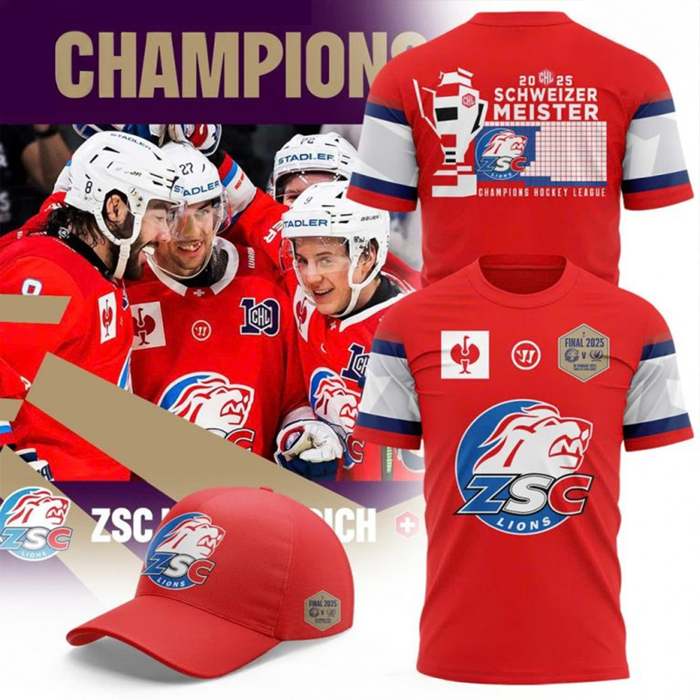 ZSC Lions Schweizer Meister 2025 CHL Champions T-Shirt Cool Gifts For Hockey Fans Oregontrailrvpk Shirt